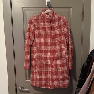 Chic Plaid Teddy Jacket - Pink and White
